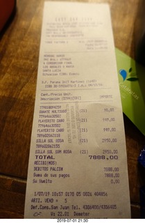 42 a0f. Argentina - San Juan - receipt