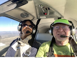 1860 a0k. Sedona - Sandi Mnk and Adam flying N8377W