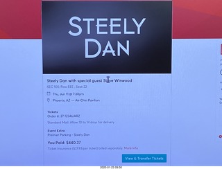 Steely Dan tickets screen