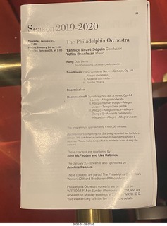 Philadelphia - Academy of Music - Philadelphia Orchestra program