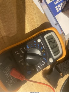 Quad ESL repair - replacing the EHT power supply - voltmeter - AC mains voltage