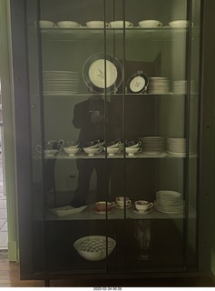 dishes in trophy case