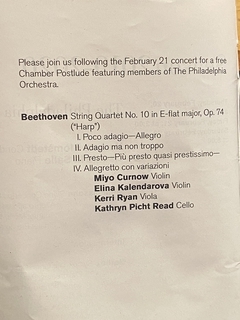 Philadelphia Orchestra - postlude program