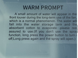 WARM PROMPT warning on small swamp cooler