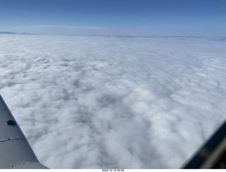 flight to Los Angeles - cloud cover