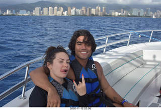 Anthony and Olga - Hawaii - parasailing