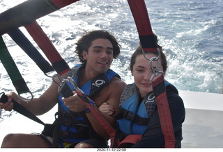 Anthony and Olga - Hawaii - parasailing