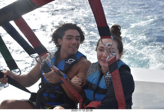 Anthony and Olga - Hawaii - parasailing