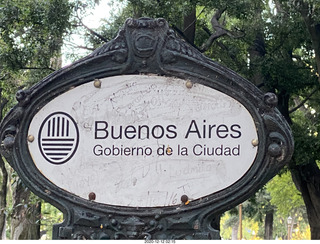 Argentina - Buenos Aires - morning run - park sign