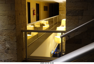 267 a0y. Argentina Eclipse Day - cool illusion of reflected lights in the hotel hallway