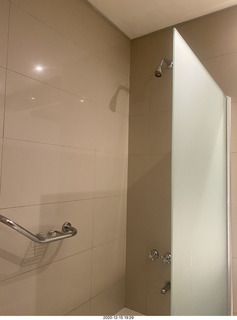 Argentina - Neuquen - hotel shower with controls hard to reach