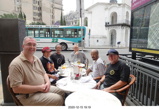Argentina - Buenos Aires - lunch at Pertulli restaurant - Quentin, Leticia, Chris, Paul, Shane, and Adam