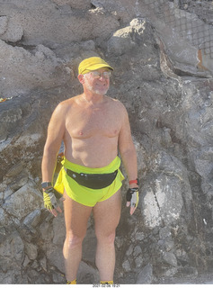 3311 a0z. Adam shirtless atop North Mountain hike