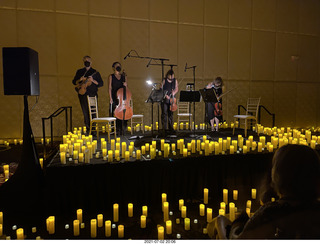 eight lit candles in menorah