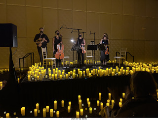 eight lit candles in menorah