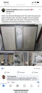 Quad ESL cables from behind - out of phase