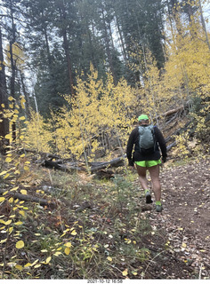 Grand Canyon North Rim - Widforss Trail - Adam back - yellow aspens