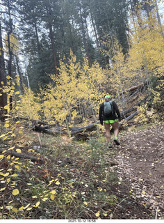 Grand Canyon North Rim - Widforss Trail - Adam back - yellow aspens