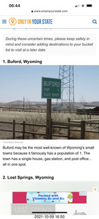 308 a18. sign from Buford, Wyoming, not from Kanab