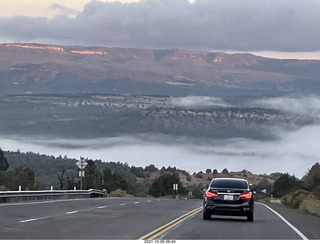 drive to Bryce Canyon - fog