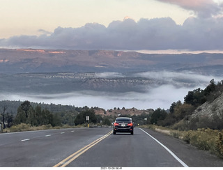 drive to Bryce Canyon - fog