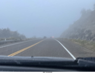 drive to Bryce Canyon - fog