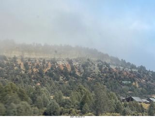 drive to Bryce Canyon - fog