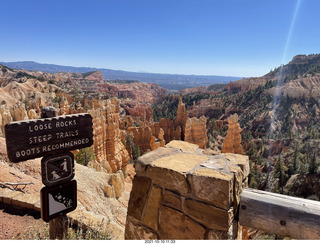 213 a18. Bryce Canyon Fairyland Trail viewpoint sign