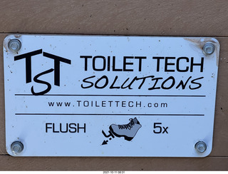 77 a18. Zion National Park - Scout Landing - Toilet Tech Solutions sign