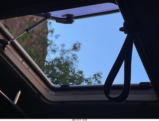 120 a18. Zion National Park - shuttle skylight