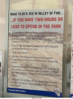 Valley of Fire State Park in Nevada - sign - two hours in the park