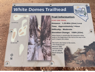 Valley of Fire State Park - Nevada - White Domes sign