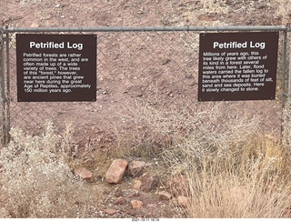 458 a18. Valley of Fire State Park - Nevada - petrified log sign