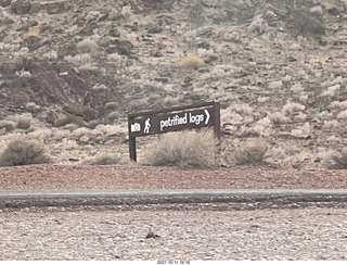 462 a18. Valley of Fire State Park - Nevada - petrified logs sign