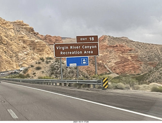 Arizona I-15 Virgin River drive - amazing rocks and views - sign