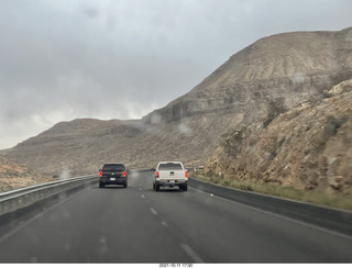 495 a18. Arizona I-15 Virgin River drive - amazing rocks and views - rain