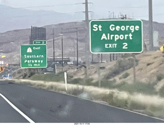 I-15 drive - St George Airport sign