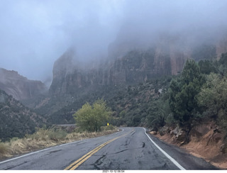 12 a18. Zion National Park in the rain and fog