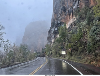 24 a18. Zion National Park in the rain and fog