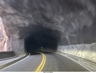 29 a18. Zion National Park in the rain and fog - big tunnel