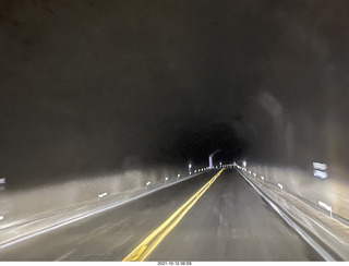 Zion National Park in the rain and fog - big tunnel