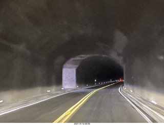 Zion National Park in the rain and fog - big tunnel