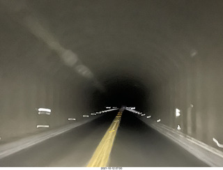 33 a18. Zion National Park in the rain and fog - big tunnel