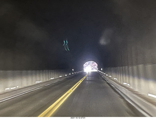 34 a18. Zion National Park in the rain and fog - big tunnel