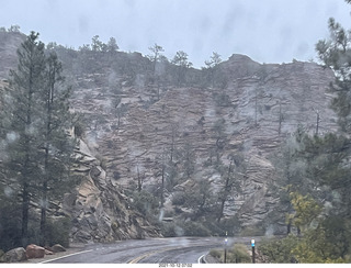 38 a18. Zion National Park in the rain and fog