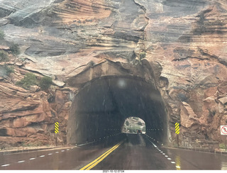 Zion National Park in the rain and fog - big tunnel