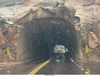 44 a18. Zion National Park in the rain - small tunnel