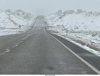 123 a18. drive to Flagstaff in the snow on Route 89