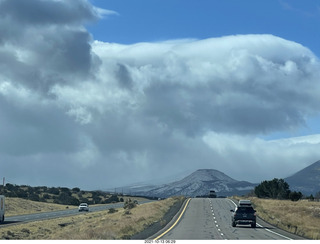 169 a18. drive on Route 89 to Flagstaff - clouds