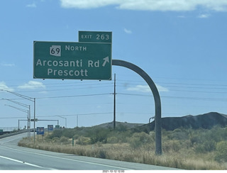 drive on I-17 to phoenix - Arcosanti sign